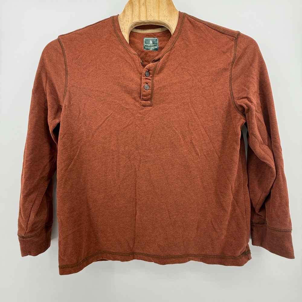 g.h. bass co. Mens Long Sleeve Outdoor Layering Orange Size Large Cottage‎ Core